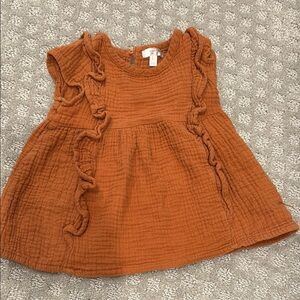 Rust Orange Ruffled shirt